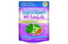 Natural Balance Pet Foods Platefulls Indoor Turkey and Duck Formula in Gravy Cat Wet Food 3 oz 24 Pack