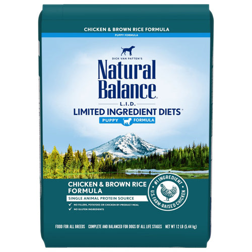 Natural Balance Pet Foods LID Chicken and Brown Rice Puppy Dry Dog Food 12 lb