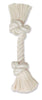 Mammoth Pet Products 100% Cotton Rope Bone 2 Knots Rope Bone White 12 in Medium