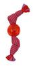Mammoth Pet Products Candy Wraps Dog Toy With Squeaky Ball Outside Red Large 12 in