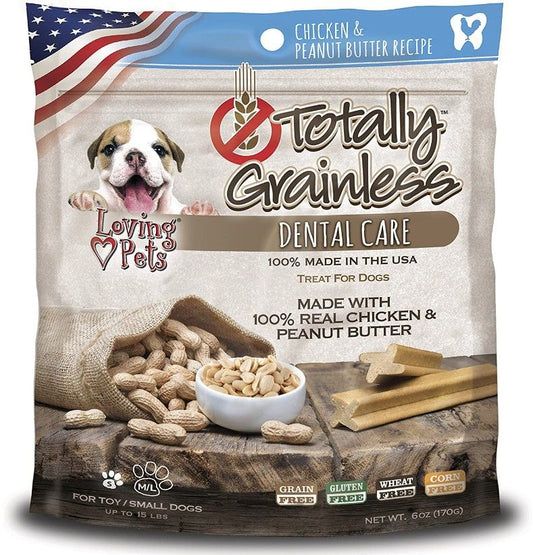 Loving Pets Totally Grainless Dental Care Chews - Chicken & Peanut Butter