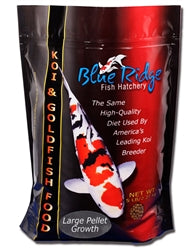 Blue Ridge Fish Hatchery Growth Formula Pellet Fish Food for Koi and Goldfish 5 lb Large