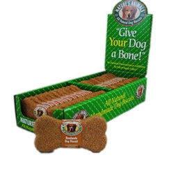 Natures Animals Gourmet Select Organic Bone Peanut Butter Dog Treat Display 4 in 24 Count