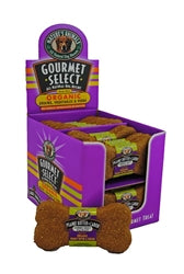 Natures Animals Gourmet Select Organic Bone Peanut Butter and Carob Dog Treat Display 4 in 24 Count