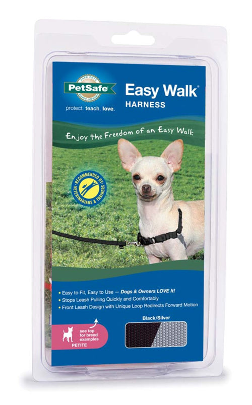 PetSafe Easy Walk Dog Harness Black, Silver Petite