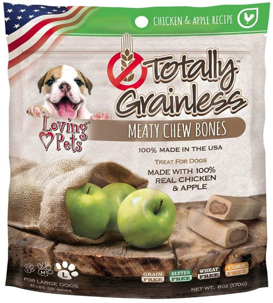 Loving Pets Totally Grainless Meaty Chew Bones - Chicken & Apple