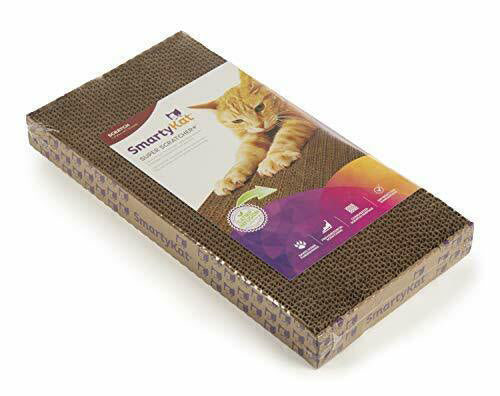 SmartyKat Super Scratcher  Double Wide Corrugate with Catnip Scratching Pad Brown