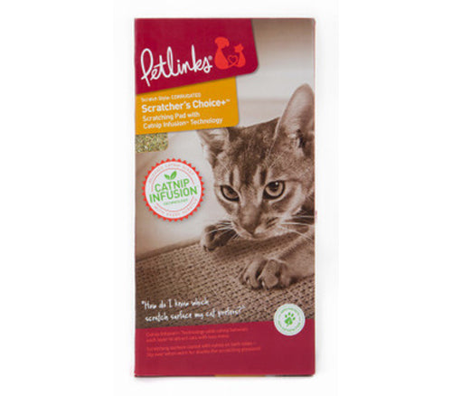 Petlinks Scratchers Choice  Corrugate Cat Scratcher with Infused Catnip and Toy Scratching Pad Brown