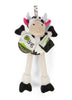 goDog Checkers Skinny Durable Plush Dog Toy Cow Small