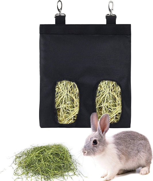 Rabbit Feeder Bunny Guinea Pig Hay Feeder Bag,Hay Guinea Pig Hay Feeder, Rabbit Feeder Fabric Bag Chinchilla Plastic Food Bowl Feeder Storage Bag