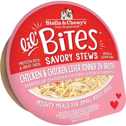 Stella and Chewys Dog Lil Bites Savory Stew Chicken and Liver 2.7Oz. (Case Of 12)