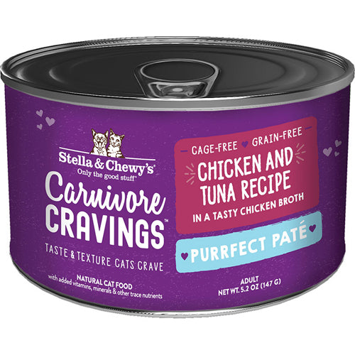 Stella and Chewys Cat Carnivore Cravings Pate Chicken and Tuna 5.2Oz. (Case Of 24