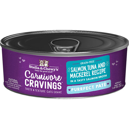 Stella and Chewys Cat Carnivore Cravings Pate Salmon and Tuna 2.8Oz. (Case Of 24)