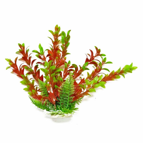 Aquatop Hygro Aquarium Plant with Weighted Base Green; Red 9 in