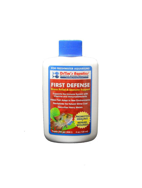 Dr. Tims Aquatics First Defense Fish Stress Relief and Immune Support for Freshwater Aquarium 4 fl. oz