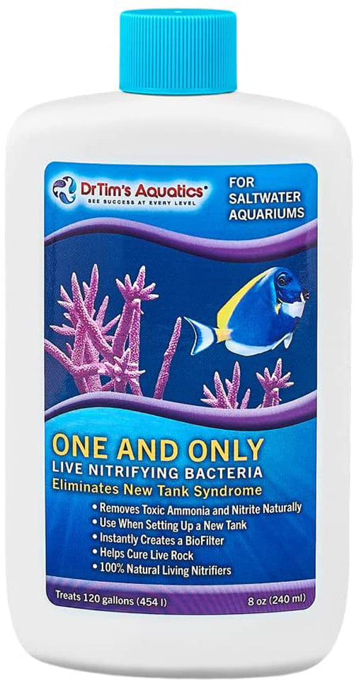 Dr. Tims Aquatics One and Only Live Nitrifying Bacteria for Saltwater Aquariums 8 fl. oz