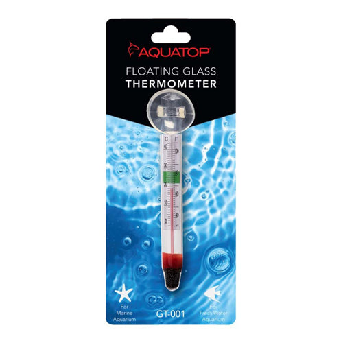 Aquatop Floating Glass Aquarium Thermometer with Suction Cup Mount Clear; 1ea