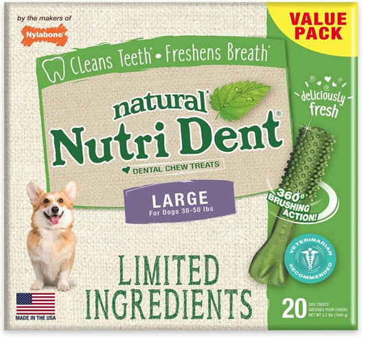 Nylabone Natural Nutri Dent Fresh Breath Dental Chews - Limited Ingredients