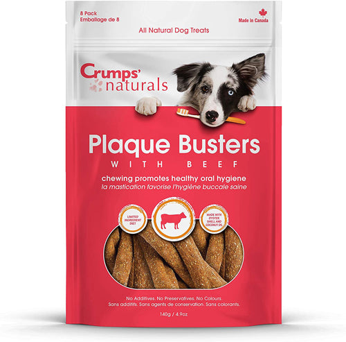 Crumps Natural Dog Plaque Buster Beef 7inch 8pk