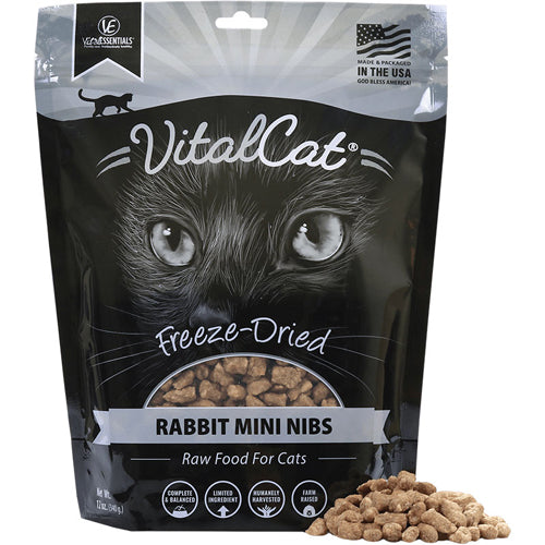 Vital Essentials Cat Freeze-Dried Mini Nibs Rabbit 12Oz