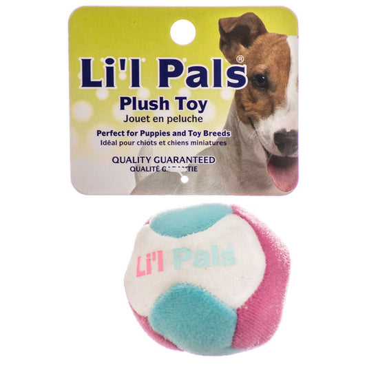 6 count Lil Pals Multi Colored Plush Ball with Bell for Dogs