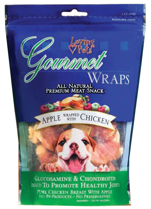 Loving Pets Gourmet Wraps Apple Wrapped with Chicken Dog Treat 6 oz