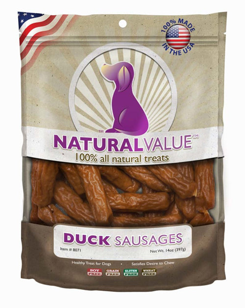 Loving Pets Natural Value Duck Sausage Recipe Dog Treat 13 oz