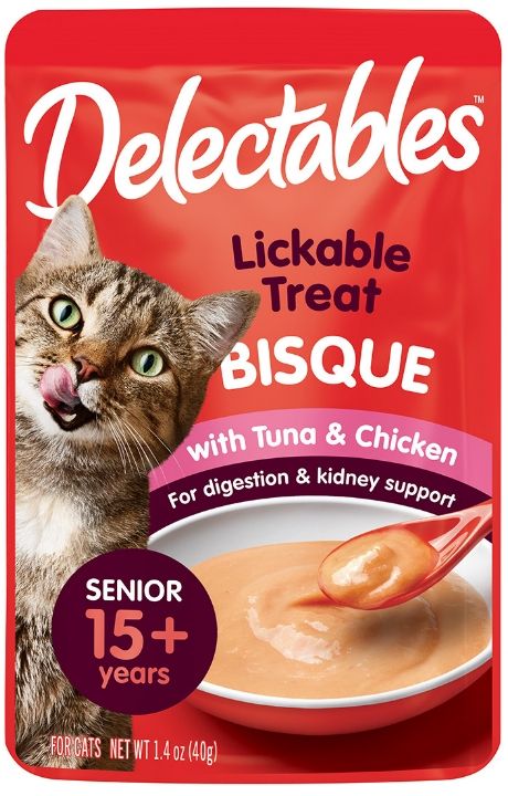 Hartz Delectables Bisque Senior Cat Treats - Tuna & Chicken