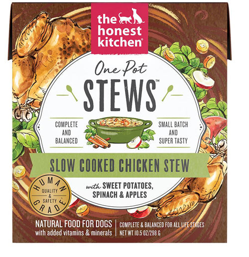 Honest Kitchen Dog One Pot Stew Slow Cooked Chicken with Sweet Potato; Spinach and Chicken 10.5oz. (Case of 6)