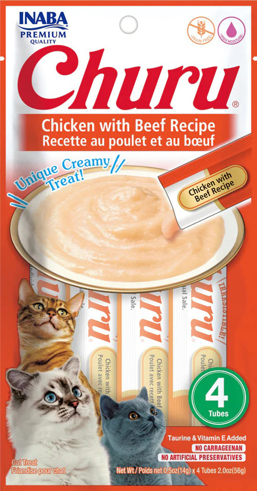 Inaba Cat Churu Puree Chicken Beef 2Oz-6Ct