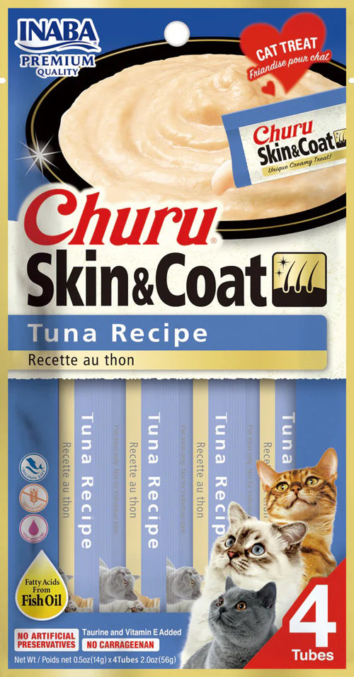 Inaba Cat Churu Purees Skin&Coat Tuna 2Oz-6Ct