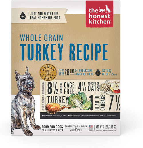 Honest Kitchen Dog Whole Grain Turkey 7lbs. Box.