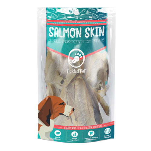 Tickled Pet Dog 6oz. Salmon Skins Flat