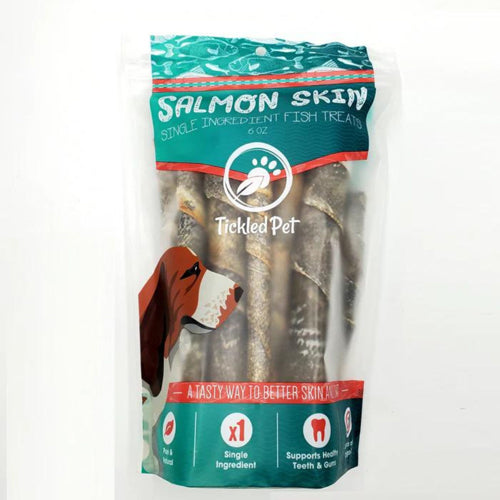 Tickled Pet Dog 6oz. Salmon Skin Rolls