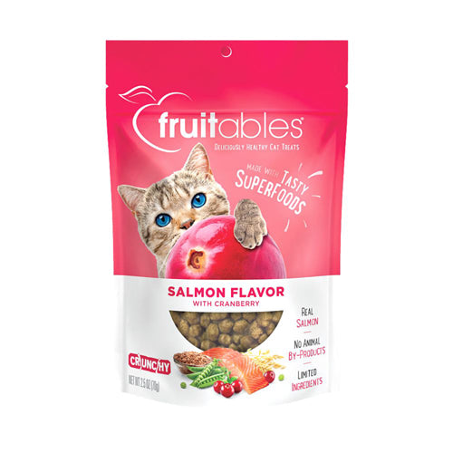 Fruitables Limited Ingredient Crunchy Cat Treats Salmon w/Cranberry, 2.5 oz