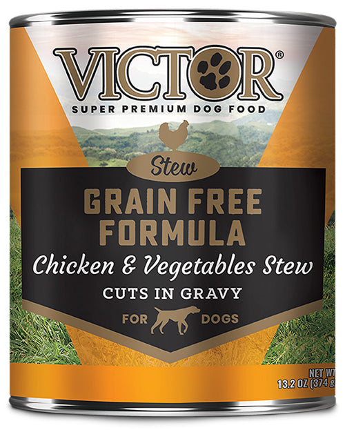 Victor Super Premium Dog Food Grain Free Chicken and Vegetable in gravy-Canine Dog Food 13.2 oz