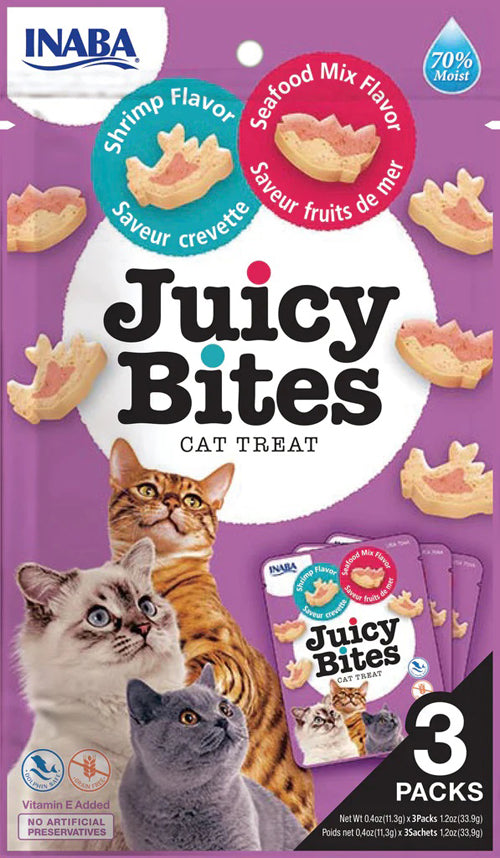 Inaba Cat Juicy Bites Shrimp Seafood 6Ct-1.2Oz