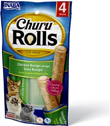 Inaba Cat Churu Rolls Chkn Wrap Tuna 6Ct-1.04Oz