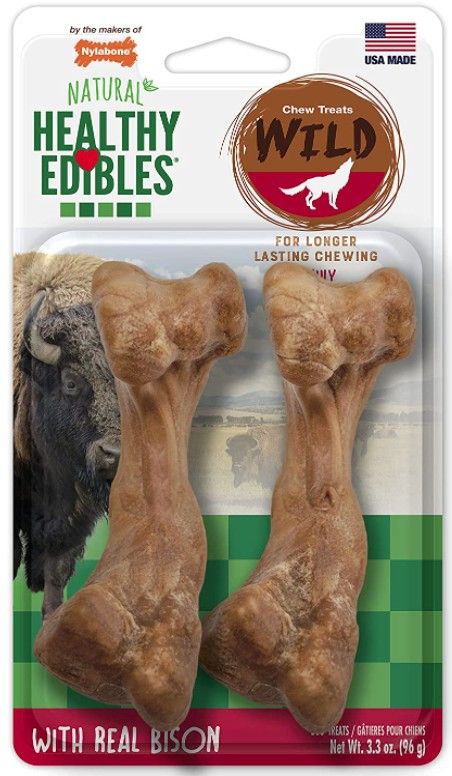 Nylabone Natural Healthy Edibles Wild Bison Chew Treats