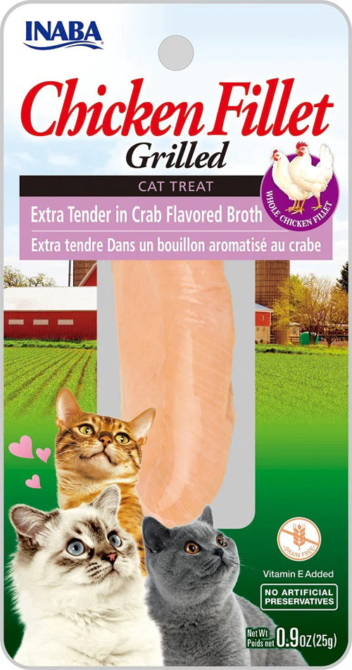 Inaba Cat Grill Fil Xtnder Chkn-Crab Broth .9Oz-6Ct