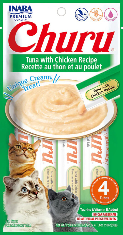 Inaba Cat Churu Puree Tuna Chkn0.52Oz-6Ct