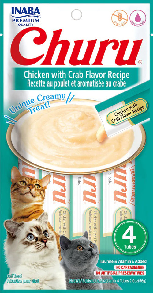 Inaba Cat Churu Puree Chkn Crab 0.52Oz-6Ct