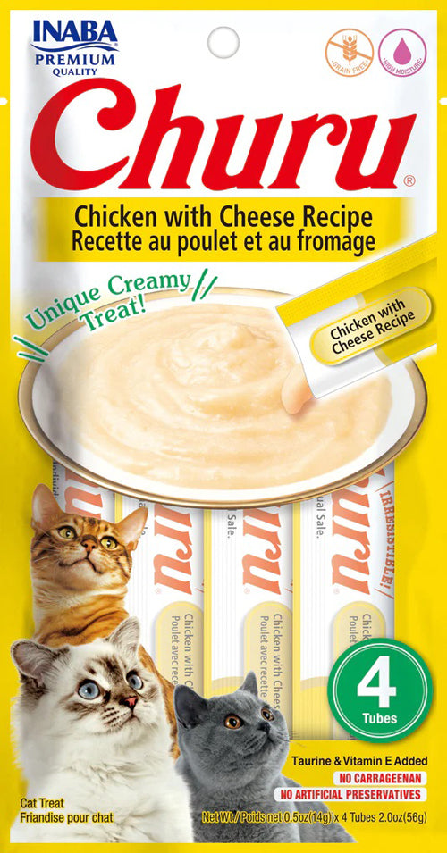 Inaba Cat Churu Puree Chkn Cheese 0.52Oz-6Ct