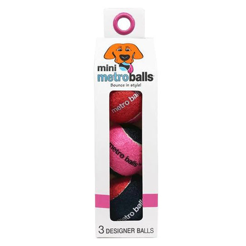 Metro Paws Mini Metro Balls Pink 3Ct