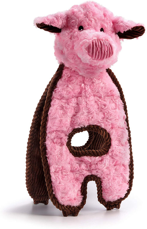 Charming Pet Products Cuddle Tug Peachy Pig Dog Toy