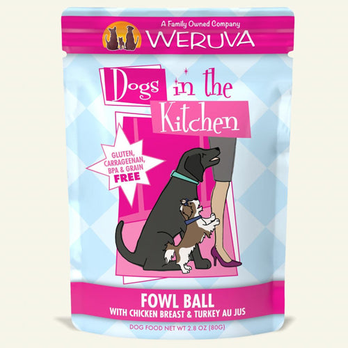 Dogs In The Kitchen Dog Fowl Ball 2.8oz. Pouch (Case Of 12)