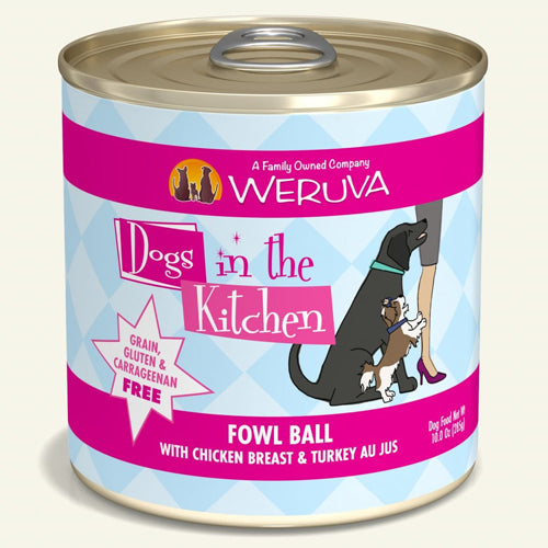 Dogs In The Kitchen Fowl Ball with Chicken and Turkey Au Jus 10oz. (Case Of 12)