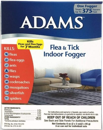 Adams Flea and Tick Indoor Fogger 3 oz