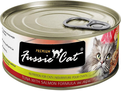 Fussie Cat Premium Tuna Salmon In Aspic 2.82oz/24 Can