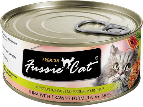 Fussie Cat Premium Tuna Prawns In Aspic 2.82oz/24 Can